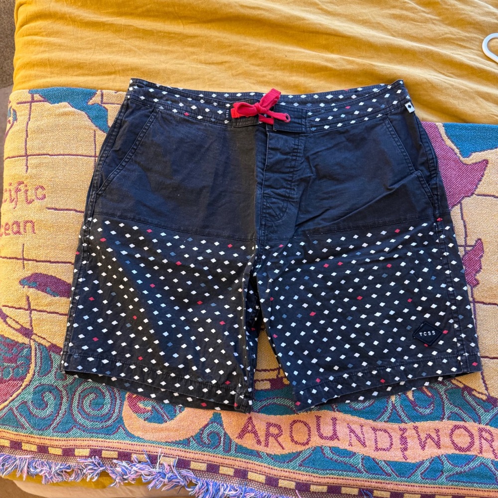 TCSS The Critical Slide Society Mens‎ Black Diamond Print Board Shorts Size 34